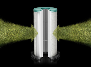 Partículas son aspiradas hacia un filtro HEPA.